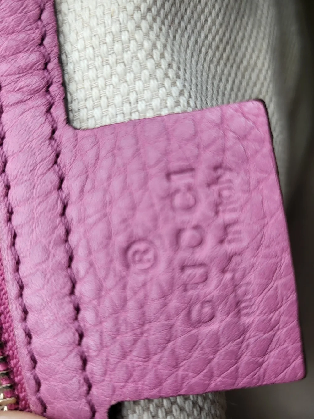 Gucci Soho Interlocking GG Boston 30 Pebbled Calfskin Satchel..Auth, w/COA.